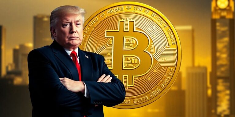 Trump und glänzender Bitcoin