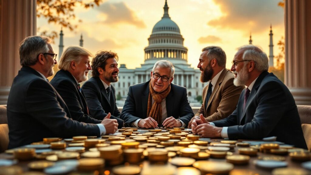 Politische Entscheidungsträger diskutieren über Bitcoin-Strategien.