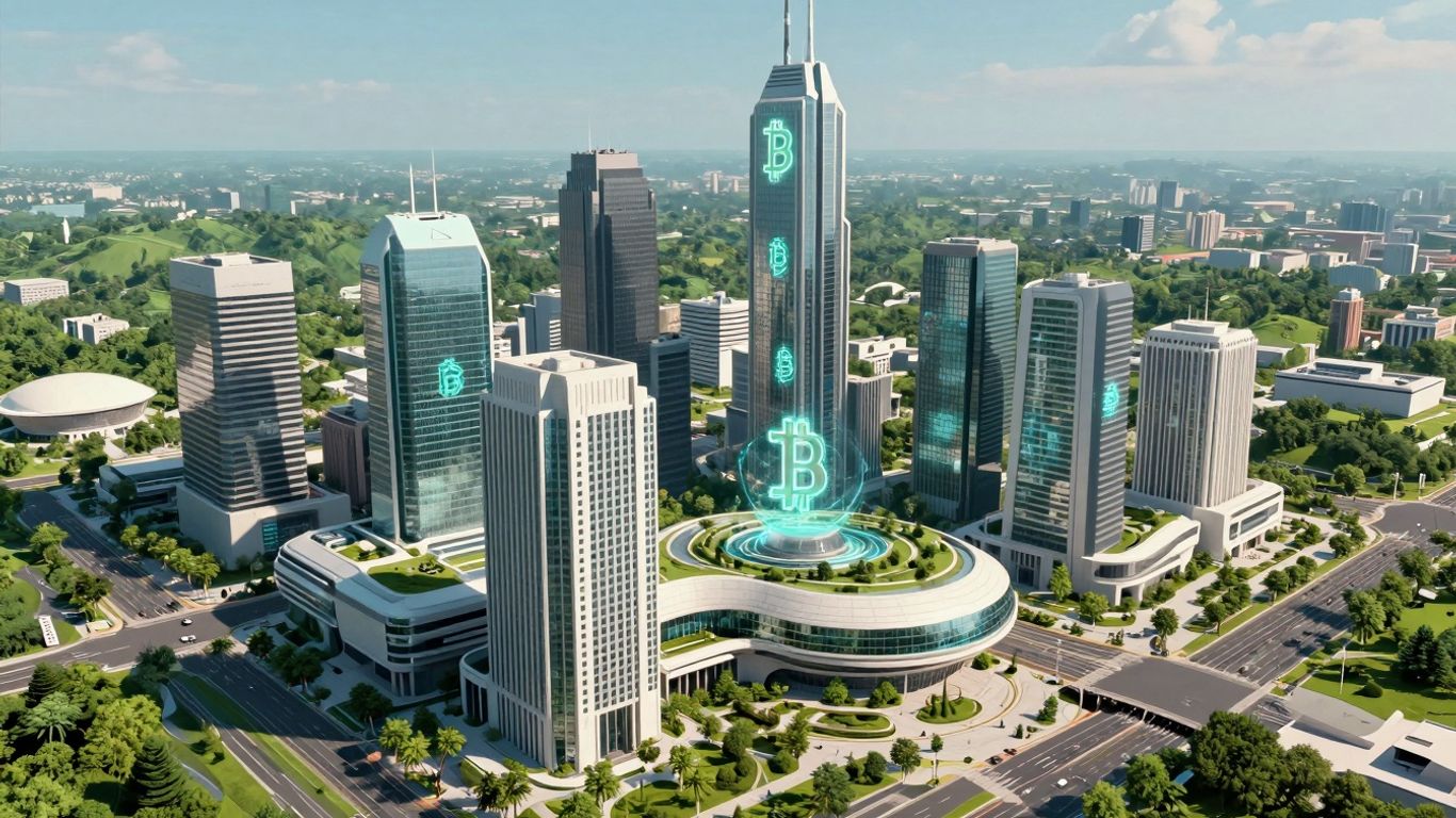 Bhutanische Mega-Stadt mit Bitcoin-Symbolen