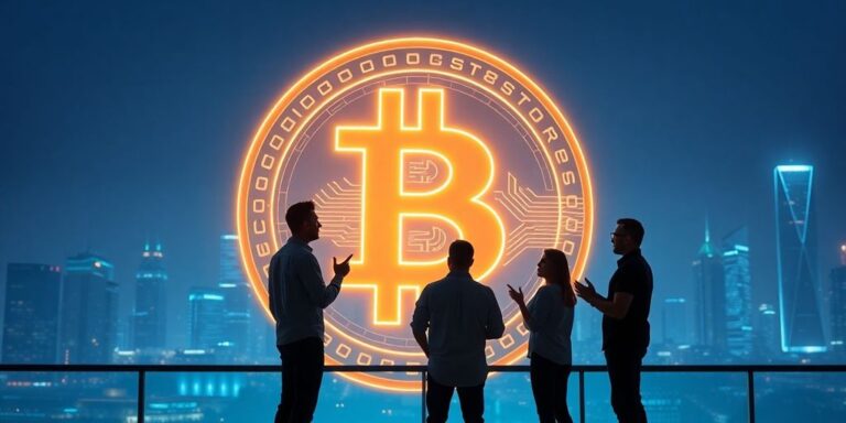 Zukunftsweisende Personen gestalten digitales Geld.