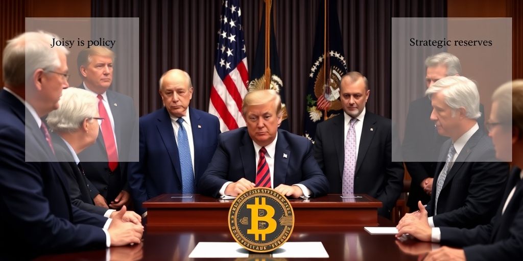 Trump bei der Unterzeichnung einer Bitcoin-Exekutive.