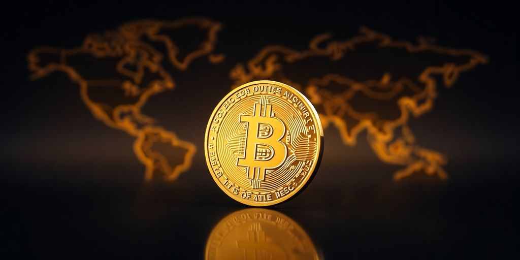 Globale Münze goldene Bitcoin