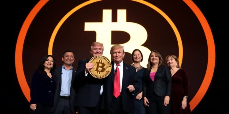 Trump und Familie bei Bitcoin-Konferenz.