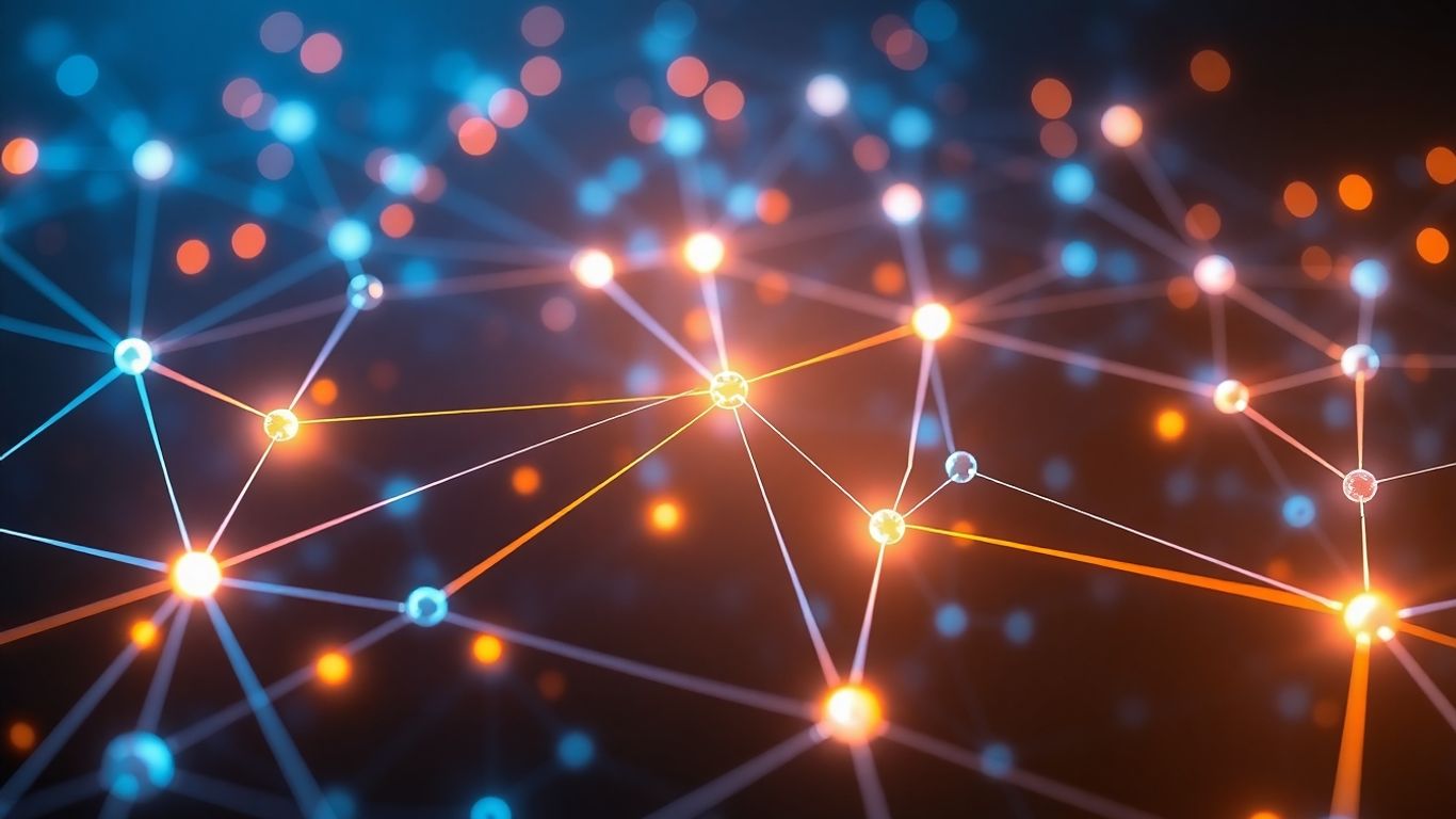 Bitcoin-Netzwerk mit leuchtenden Verbindungen