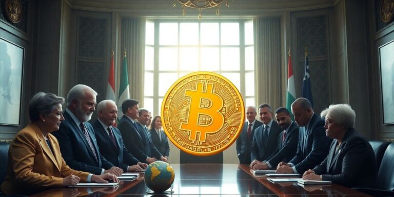 Regierungsbeamte diskutieren Bitcoin-Bargeld.