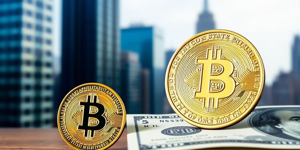 Bitcoin und US-Dollar: Wettbewerb zwischen Währungen.