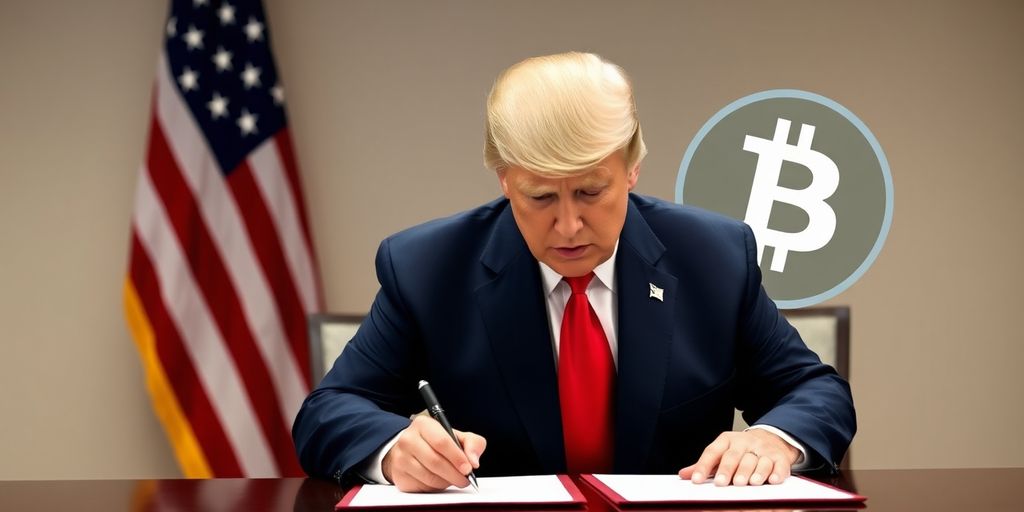 Trump unterschreibt eine Bitcoin-Exekutivverordnung.
