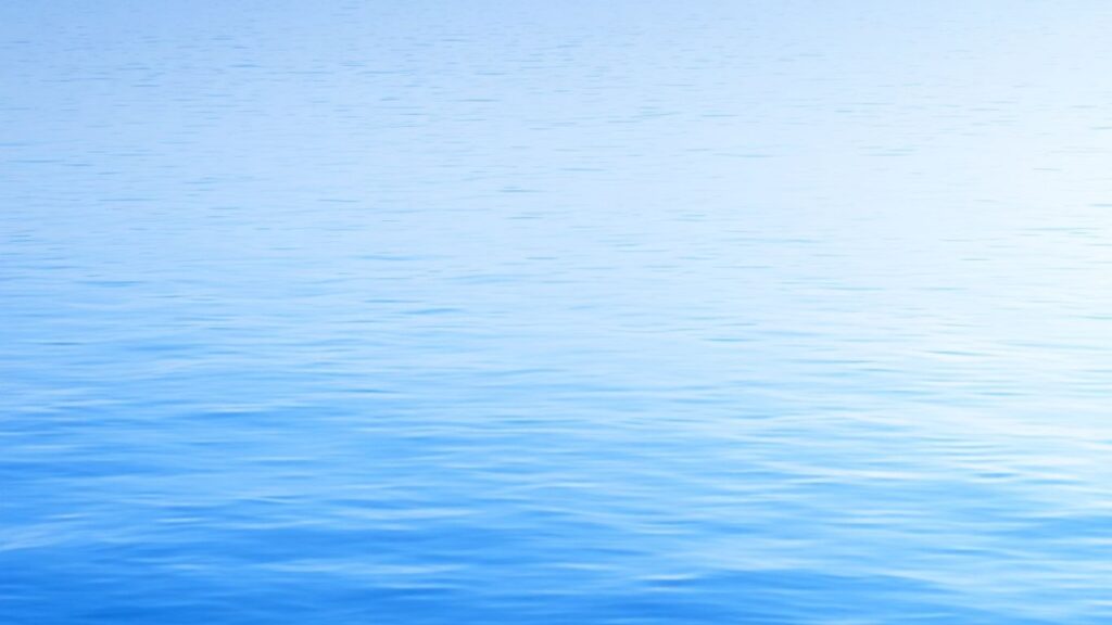 Ruhiges Wasser mit leichten Wellen, die auf bevorstehende Bewegung hindeuten.