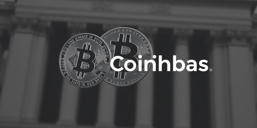 Coinbase Logo neben dem S&P 500 Index