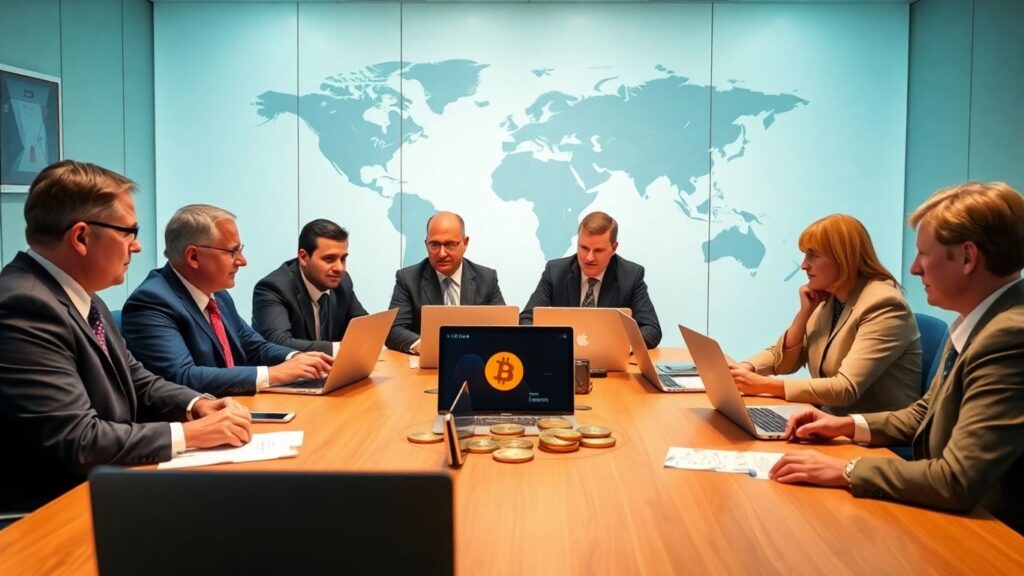Regierungsbeamte diskutieren Bitcoin-Strategien.
