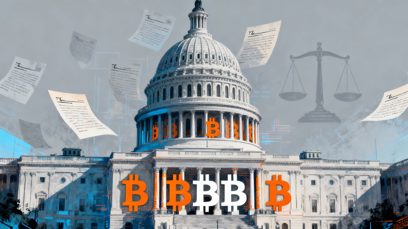US-Regierung und Bitcoin-Symbol