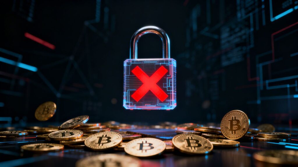 BlockFills stoppt Auszahlungen und Einzahlungen, rotes Warnsignal.