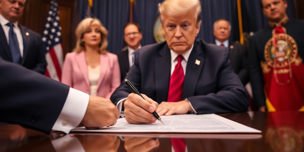 Trump unterschreibt eine Exekutivverordnung zu Bitcoin.